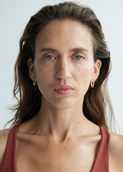 Otiumberg Roscida Ridged Hoops 14kt Gold Vermeil