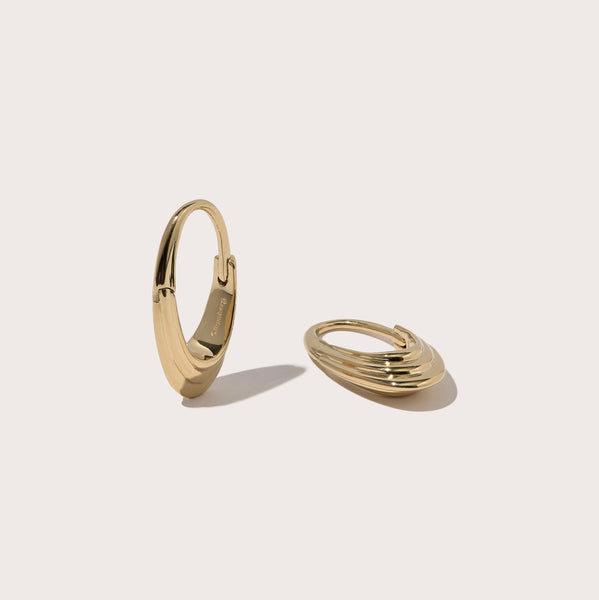 otiumberg Roscida Ridged Hoops 14kt Gold Vermeil
