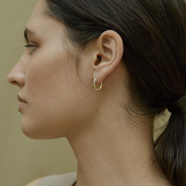 Otiumberg Small Pavé Staple Hoop 14kt Gold Vermeil