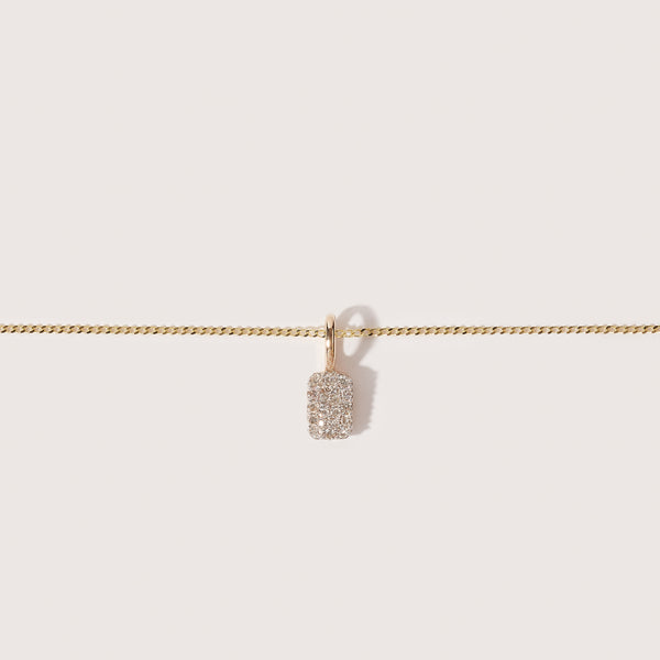 otiumberg Tiny Diamond Tag Necklace 9kt Solid Gold