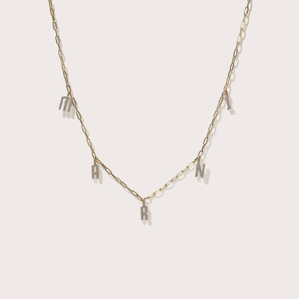 otiumberg Personalised Initial Diamond Necklace 9kt Solid Gold