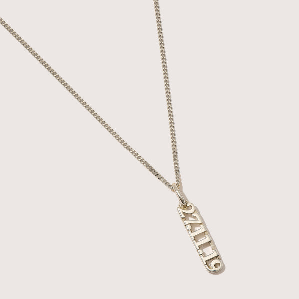 otiumberg Silver Date Pendant (Made To Order) Sterling Silver