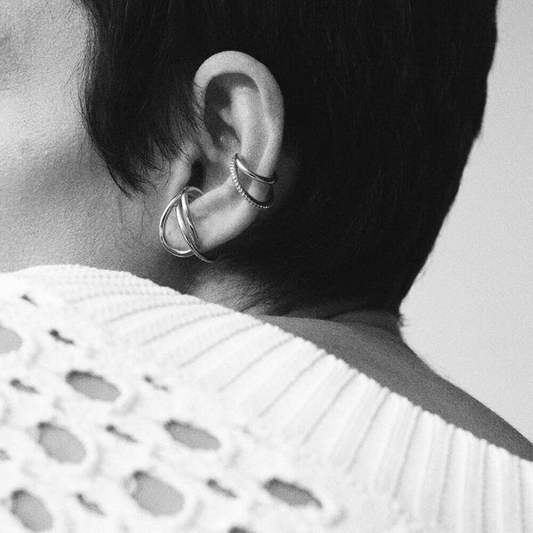 Otiumberg Silver Signature Ear Cuff Set Sterling Silver