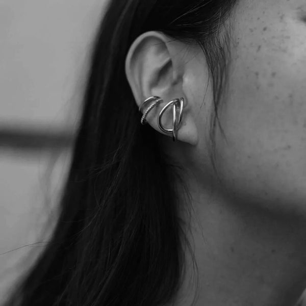 otiumberg Silver Signature Ear Cuff Set Sterling Silver