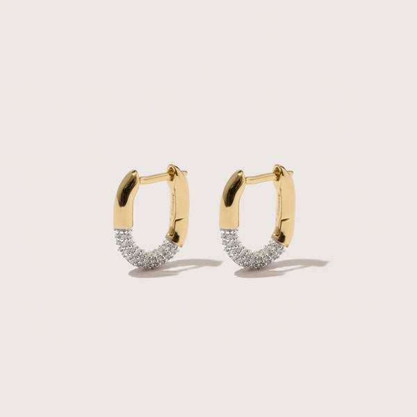 otiumberg Small Demi-Pavé Staple Hoop 14kt Gold Vermeil