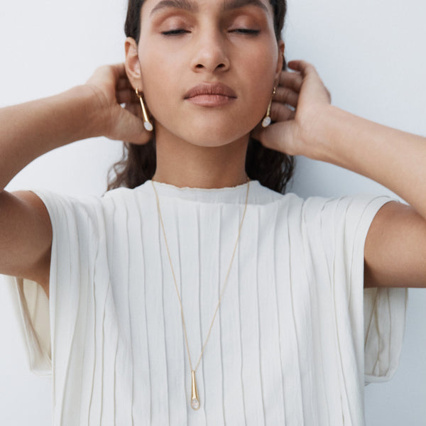 Otiumberg Sonnet Moonstone Earrings 14kt Gold Vermeil