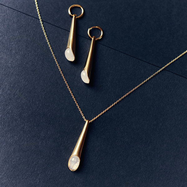 Otiumberg Sonnet Moonstone Earrings 14kt Gold Vermeil