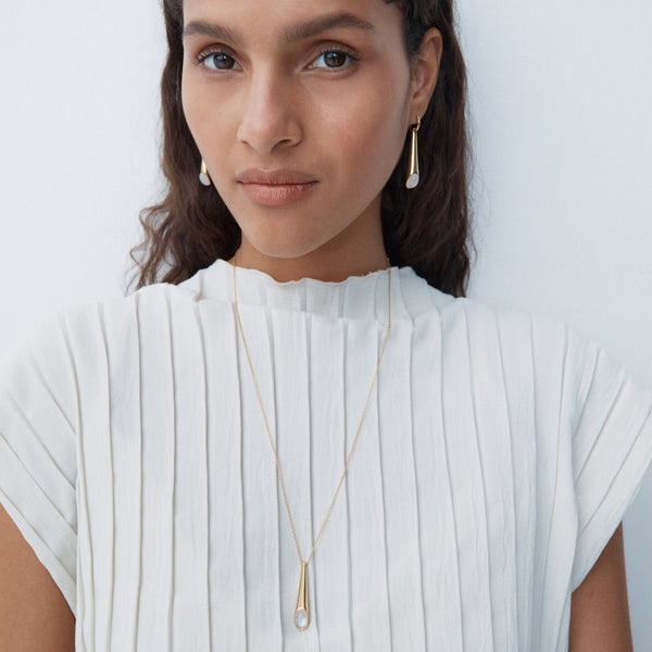 Otiumberg Sonnet Moonstone Necklace 14kt Gold Vermeil
