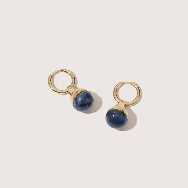 otiumberg Stilla Dumortierite Earrings 14kt Gold Vermeil