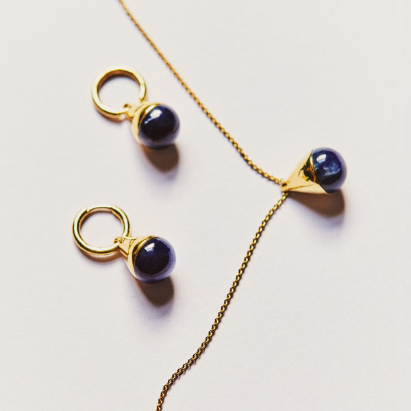 otiumberg Stilla Dumortierite Set 14kt Gold Vermeil