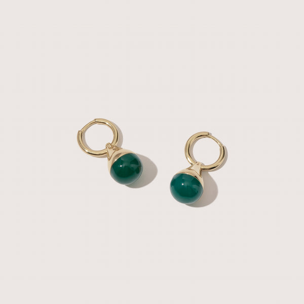 otiumberg Stilla Green Onyx Earrings 14kt Gold Vermeil