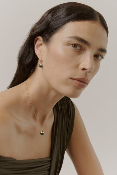 Otiumberg Stilla Green Onyx Necklace 14kt Gold Vermeil