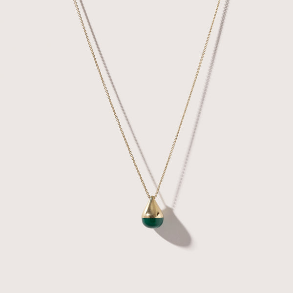 otiumberg Stilla Green Onyx Necklace 14kt Gold Vermeil