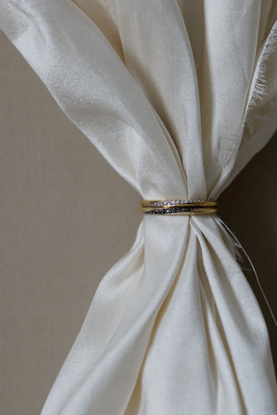 Otiumberg Twisted Black Diamond Thread Ring 9kt Solid Gold