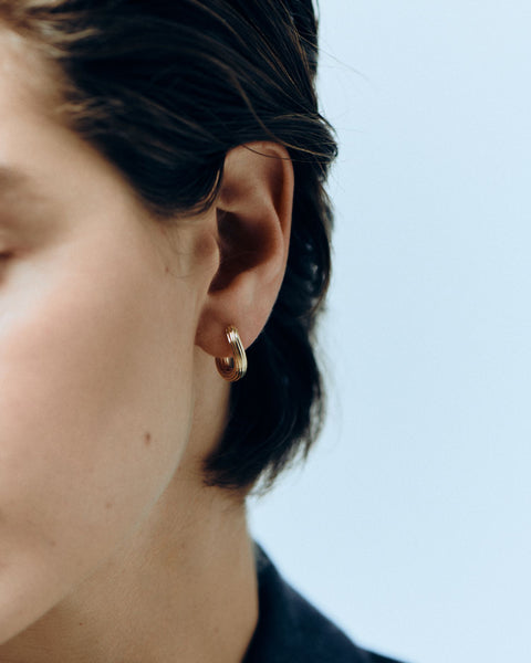 Otiumberg Twisted Chunky Ridged Hoops 14kt Gold Vermeil