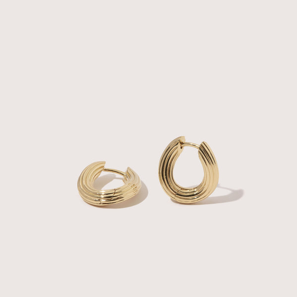 otiumberg Twisted Chunky Ridged Hoops 14kt Gold Vermeil