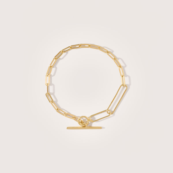 otiumberg Two Chain Paperclip Bracelet 14kt Gold Vermeil