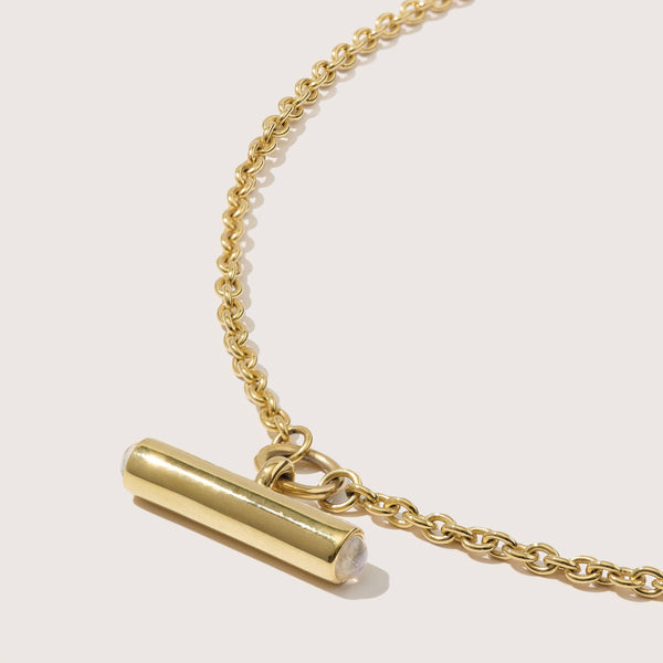 Otiumberg Vestige Moonstone Toggle Necklace 14kt Gold Vermeil