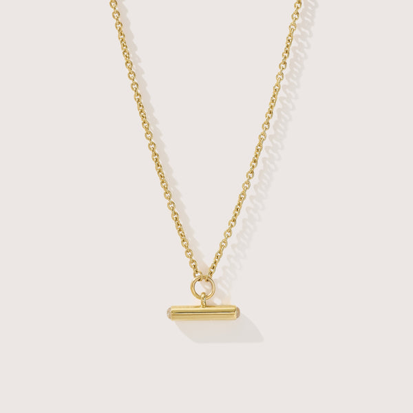otiumberg Vestige Moonstone Toggle Necklace 14kt Gold Vermeil