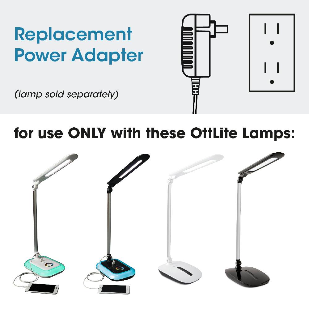 ottlite Adapter for Glow LED Desk Lamp with Color Changing Base and Slide LED Desk Lamp