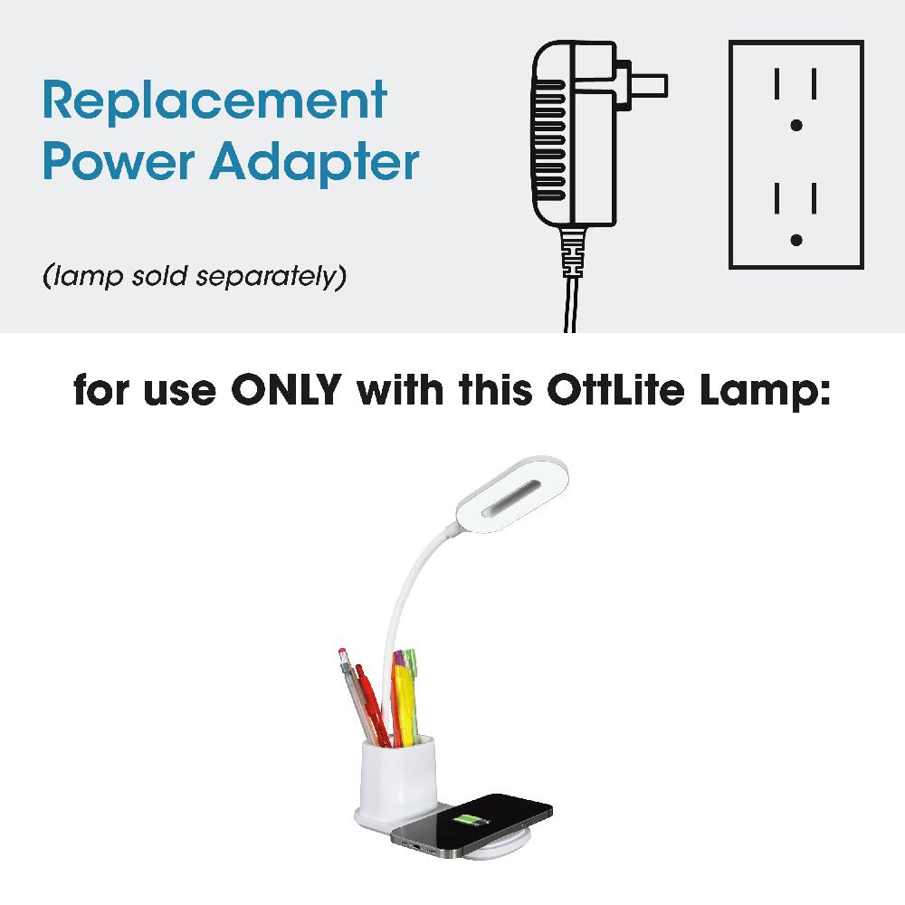 ottlite Adapter for Organizer LED Desk Lamp with Wireless Charging ottlite Adapter for Organizer LED Desk Lamp with Wireless Charging