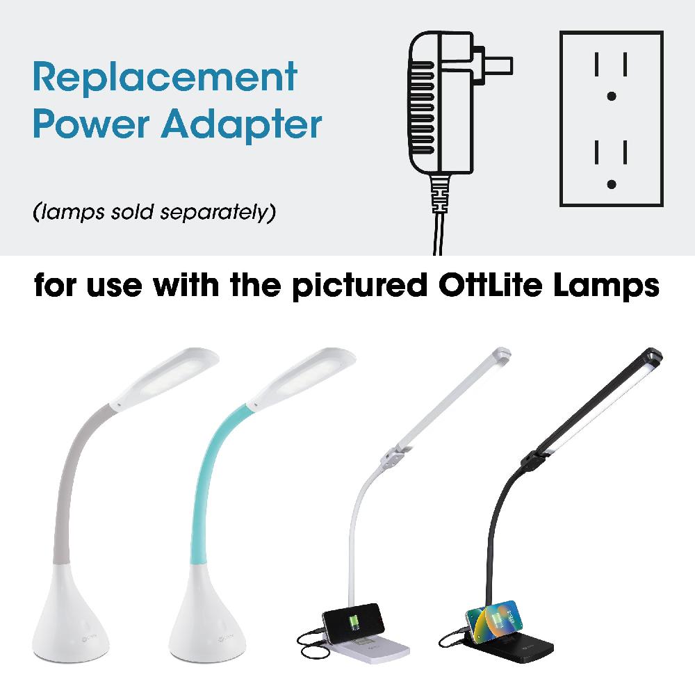 ottlite Adapter for OttLite Creative Curves with USB and Swivel LED Desk Lamp with USB Charging and Stand ottlite Adapter for OttLite Creative Curves with USB and Swivel LED Desk Lamp with USB Charging and Stand
