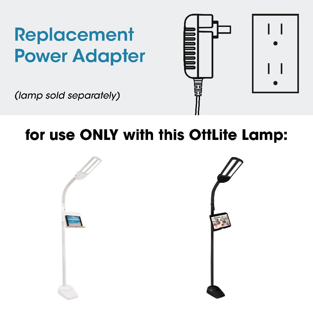 ottlite Adapter for OttLite Dual Shade LED Floor Lamp with USB Charging Station
