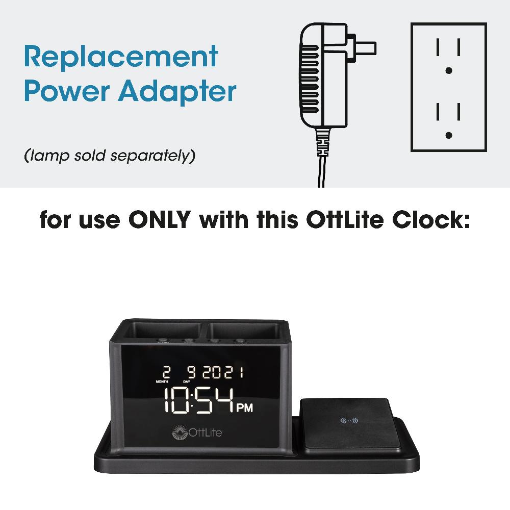 ottlite Adapter for OttLite Organizer with Clock and Wireless Charging