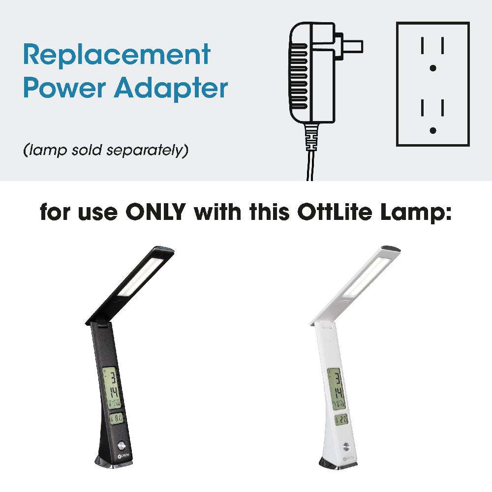 ottlite Adapter for Prevention by OttLite LED Task Lamp with Digital Display and Rise LED Desk Lamp