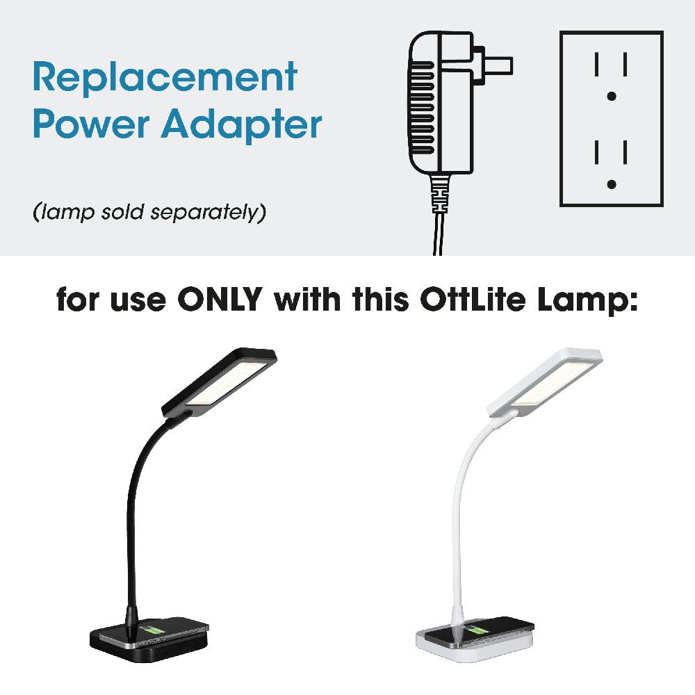 ottlite Adapter for Riley LED Desk Lamp and ClearSun LED Desk Lamp with Wireless Charging