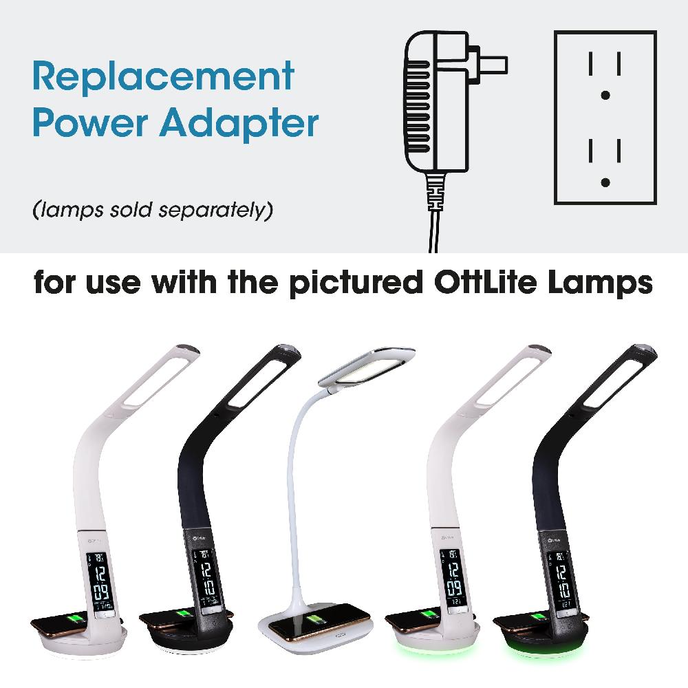 ottlite Adapter with OttLite Wireless Charging LED Lamp with Color Changing Base