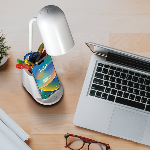 Ottlite Aglow Organizer LED Desk Lamp With Wireless Charging