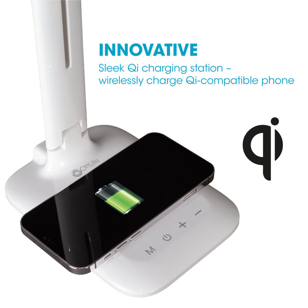 Ottlite Charge Up LED Desk Lamp With Wireless Charging