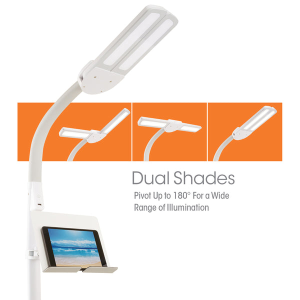 Ottlite Dual Shade LED Floor Lamp With USB Charging Station