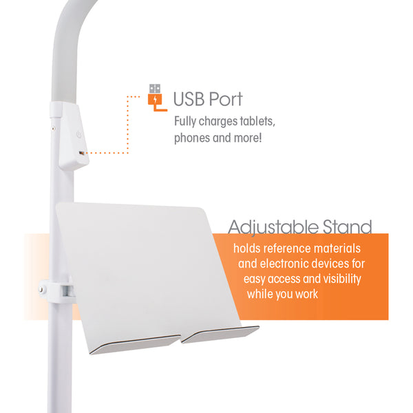 Ottlite Dual Shade LED Floor Lamp With USB Charging Station