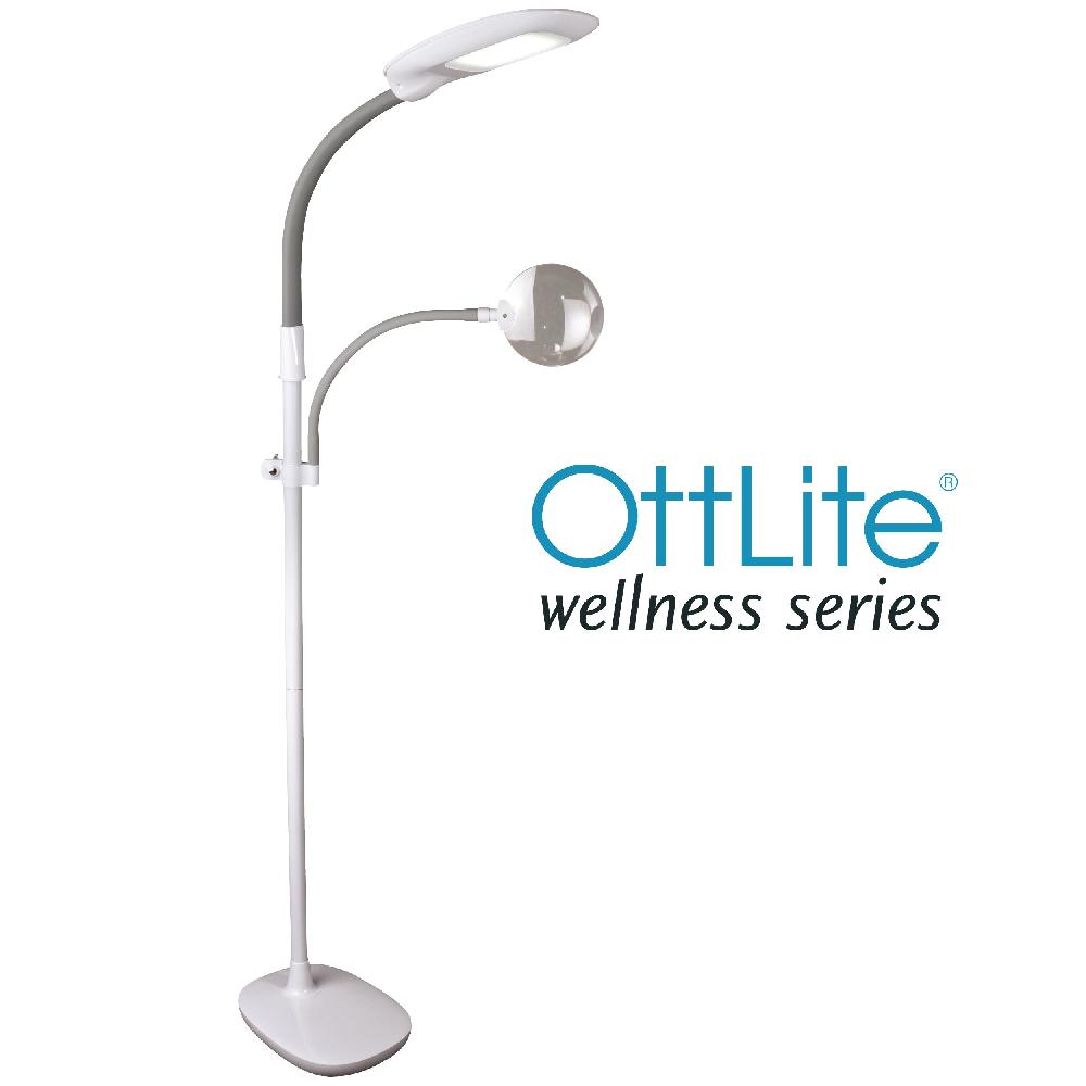 ottlite EasyView LED Craft Floor Lamp with Magnifier