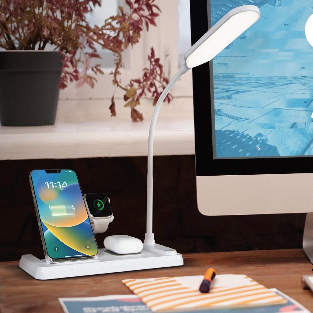 ottlite LED Desk Light with Multi-Device Charging Station