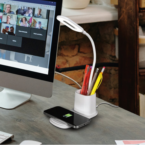 Ottlite Organizer LED Desk Lamp With Wireless Charging