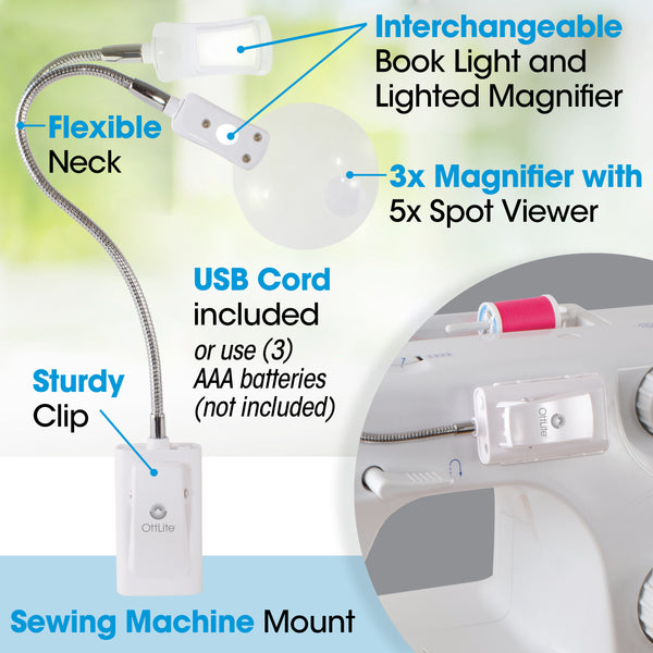 Ottlite 2-in-1 LED Sewing Machine Light