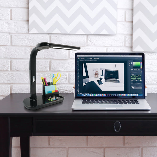 Ottlite LED Pivoting Bankers Lamp With USB