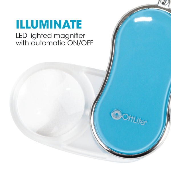 Ottlite Pocket LED Magnifier With Carabiner Clip