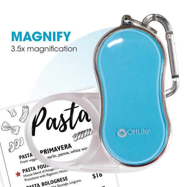 Ottlite Pocket LED Magnifier With Carabiner Clip
