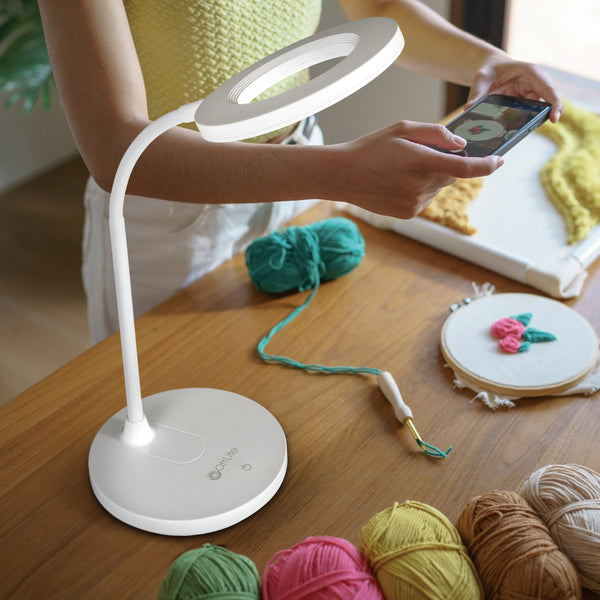 Ottlite Rechargeable LED Ring Desk Lamp