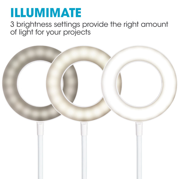 Ottlite Rechargeable LED Ring Desk Lamp