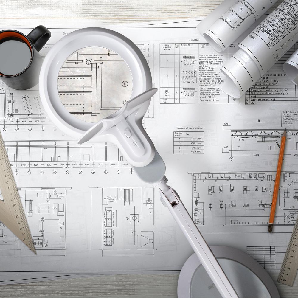 ottlite Space-Saving LED Magnifier Desk Lamp