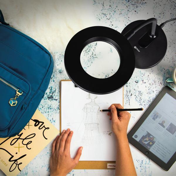 Ottlite Vibe Rechargeable LED Ring Desk Lamp