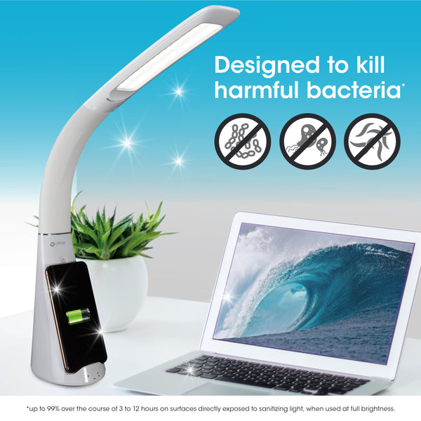 Ottlite Purify LED Sanitizing Desk Lamp With Wireless Charging
