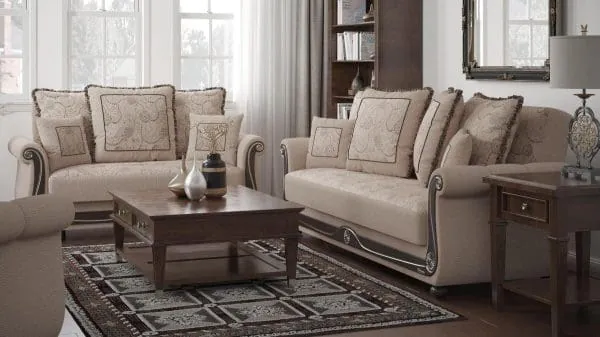 Ottomanson Americana Collection Linen Color Loveseat