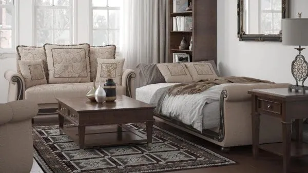 Ottomanson Americana Collection Linen Color Loveseat