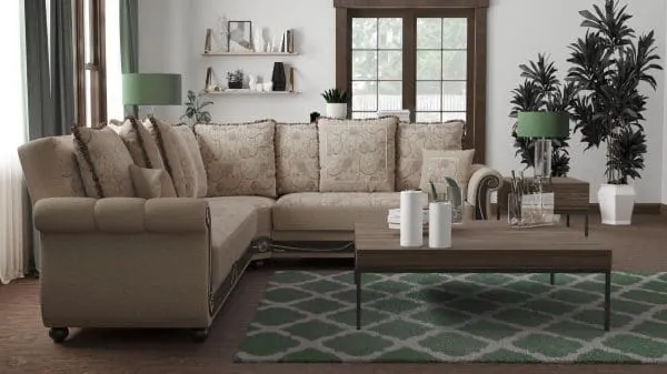 Ottomanson Americana Collection Linen Color Sectional
